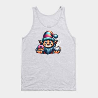 Donut and Coffee Gnome Tank Top